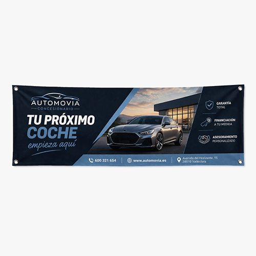 Lona publicitaria impresa en gran formato en la Sierra de Madrid