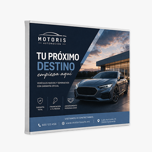 Lona publicitaria impresa en gran formato en la Sierra de Madrid